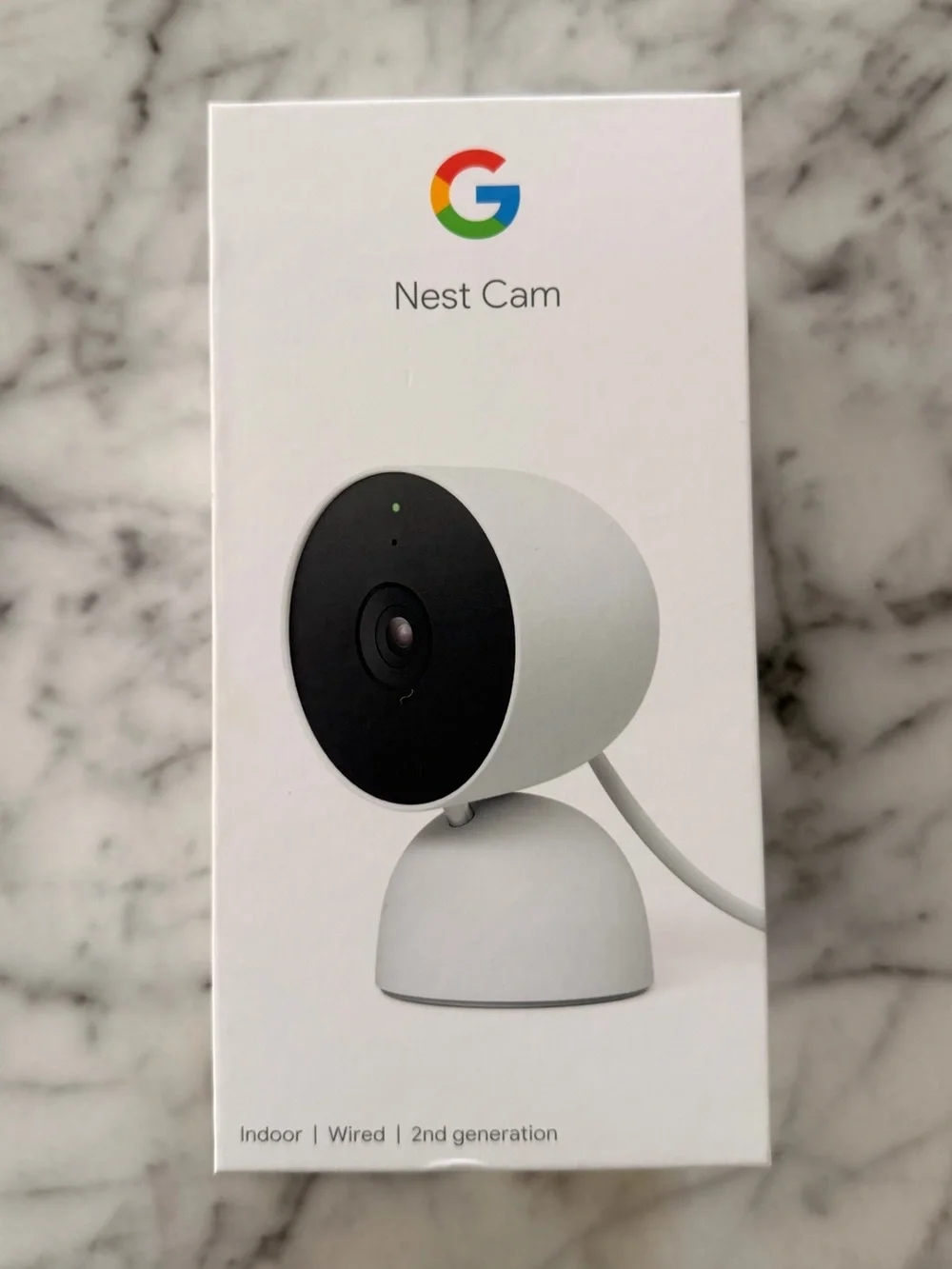 Google Nest Cam Indoor Wired Security Camera in White